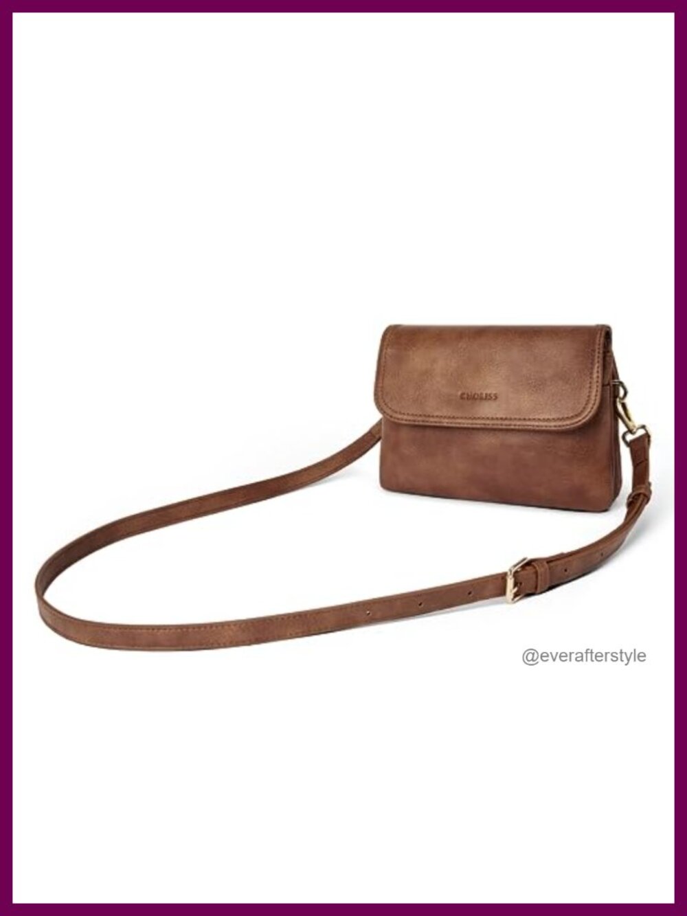 Vegan Leather Crossbody Bag Mini Cell Phone Purse Adjustable Strap